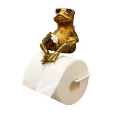 Creative Animal Tissue Box Cover Resin Frogs Ornament-Gold
