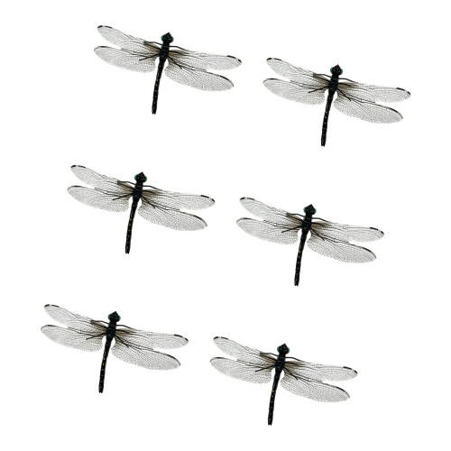 6Pack Realistic Dragonflies Garden Decorations Insect-Black