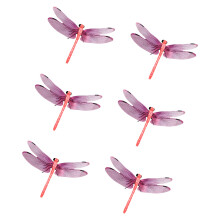 6Lots Realistic Flying Dragonflies Decorations Insect-Red