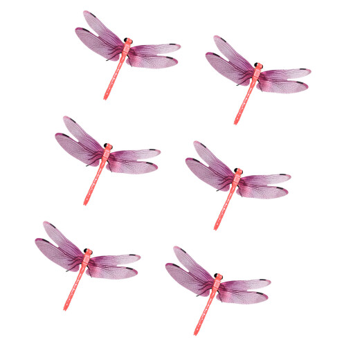 6Lots Realistic Flying Dragonflies Decorations Insect-Red