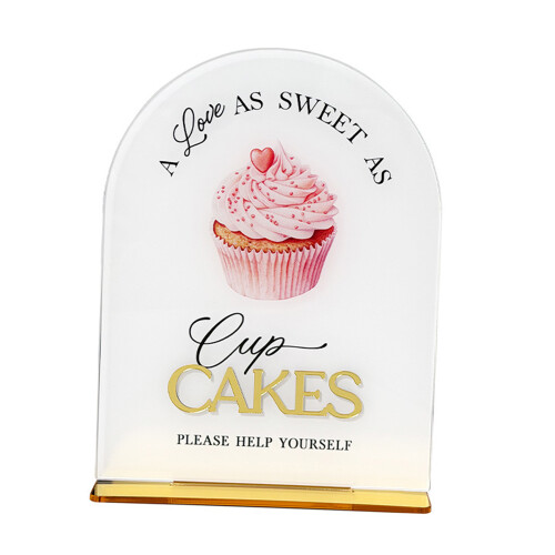Wedding Dessert Table Acrylic Sign With Gold Base For-C