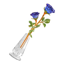 Crystal Rose Figurines Ornament,Crystal Bouquet Ornament-Blue