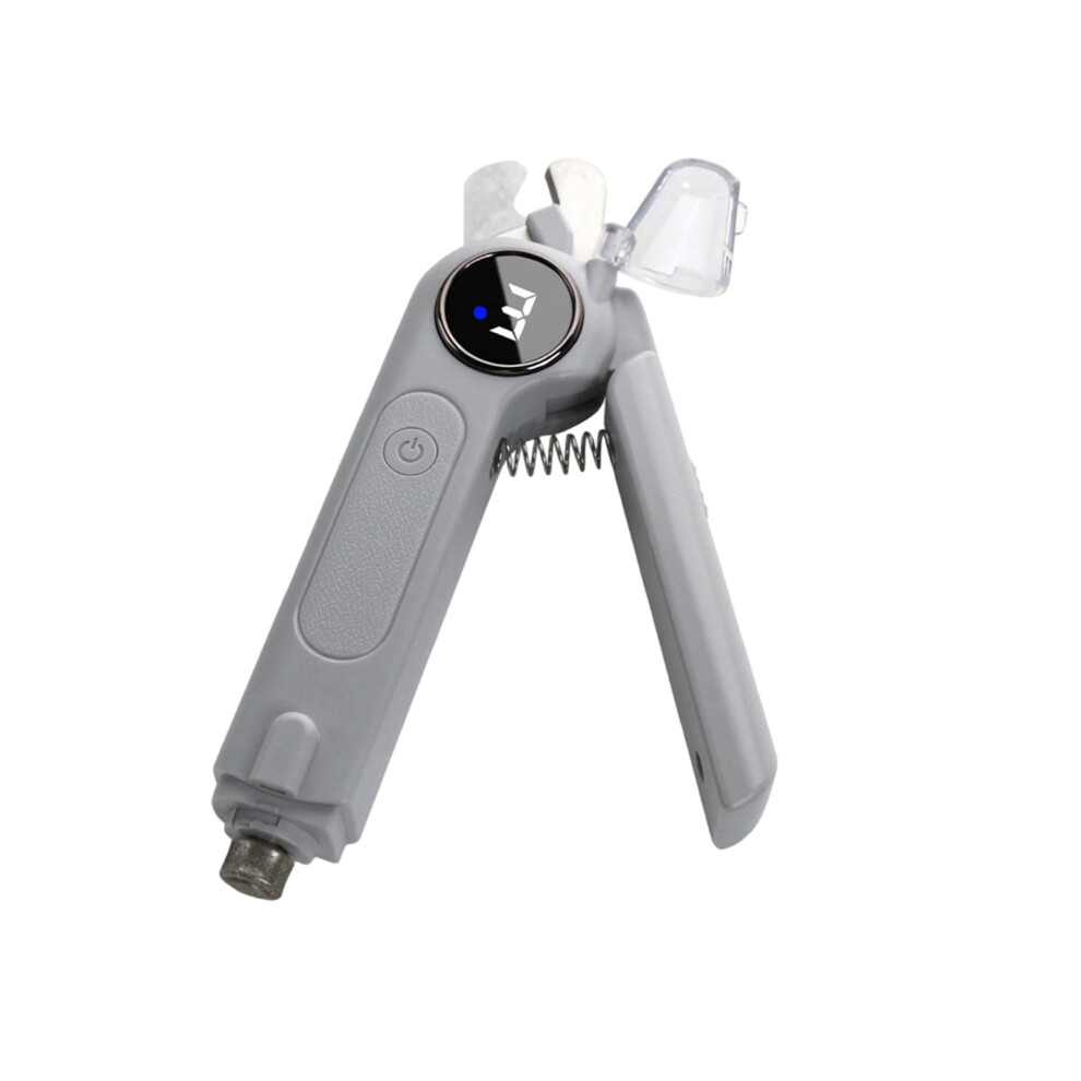 Light/Gray Electric Dog Nail Clippers Rechargeable Charging Led