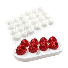 Heat Resistant 24 Cavity Silicone Raspberry Cake Molds For