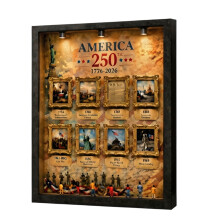 Artistic Light Reflection Wooden Frame Ornament-black frame