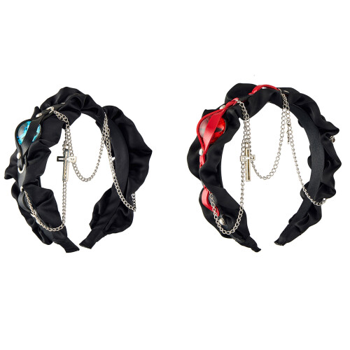 Cool Punk Headband Lightweight Plastic Material For-black red 1