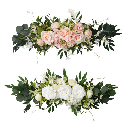 Realistic Rose Flower Arrangement Artificial Plastic-White 1