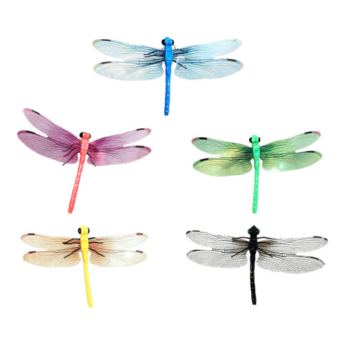 6Lots Realistic Flying Dragonflies Decorations Insect-Red 1