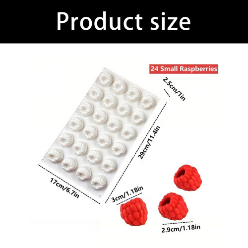 Heat Resistant 24 Cavity Silicone Raspberry Cake Molds For 2