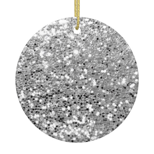 Christmas ceramic hanging ornament silver gray white