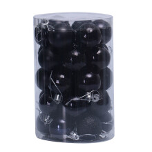 Pompotops Christmas Tree Decoration Balls Black 4cm 34 pcs