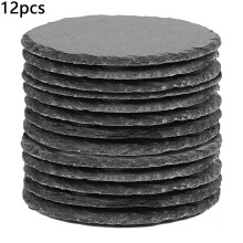 Mosiee leistenen onderzetters naturel, 12 stuks