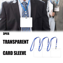 Șnur albastru cu încuietoare detașabilă din plastic și carte de identitate transparentă