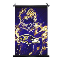 Tableau mural en PVC noir représentant un joueur de football américain des Ravens