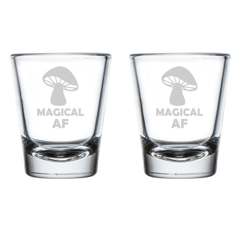 Schnapsgläser-Set mit magischem Pilzdesign, 2 Stück