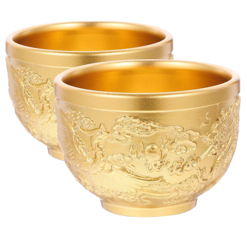 Weinglas, Kupfer-Teetasse, Retro-Prägung, 2 Stück