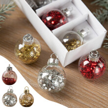 Staron Christmas Tree Ornaments Set Red Gold Silver 6 pcs