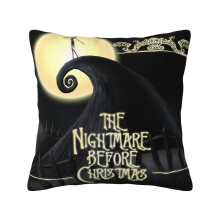 Nightmare Before Christmas Kissenbezug aus Jute, 16x16 18x18