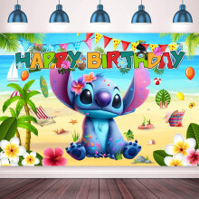 Fondo de Feliz Cumpleaños con Pancarta Hawaiana Aloha de 5x3 pies