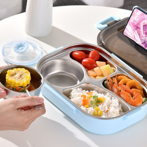 Stainless Steel Bento Box 5-Compartment 1300ml 2
