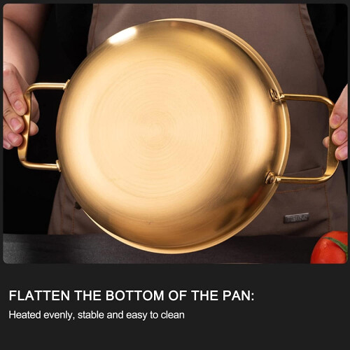 Spanish paella pan stainless steel double-riveted handles 2
