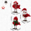 Christmas Red Simulated Bird Figurines 3PCS 3