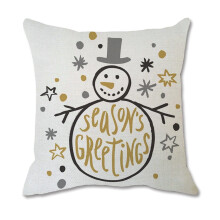 Fundas de almohada navideñas de 45 x 45 cm, de algodón y lino, con diseño de ciervo y Papá Noel.