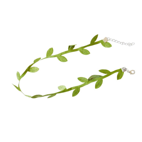 Κολιέ Green Leaf Choker με ρυθμιζόμενη αλυσίδα κλείδας 2