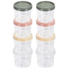 Contenitori rotondi in plastica con coperchio, 700 ml, 8 pezzi