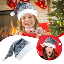 Bonnet de Noël festif en velours rouge, taille unique
