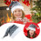 Bonnet de Noël festif en velours rouge, taille unique 1