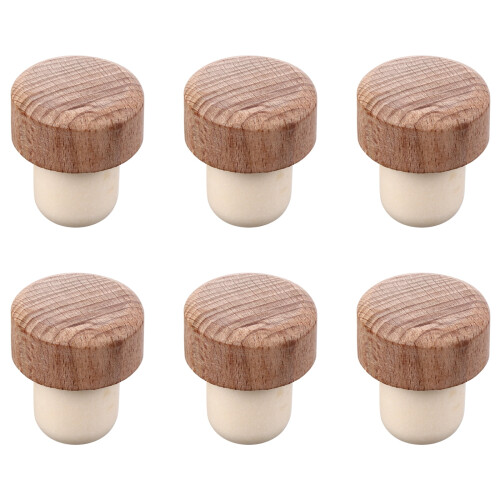 Bouchons de bouteille de vin en bois, 6 pièces