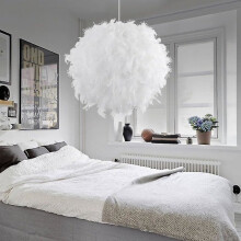 Abat-jour blanc en plumes pour plafonnier non électrique (1 pièce)
