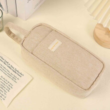 Estojo para lápis em tecido Oxford com decoração natalina para uso interno