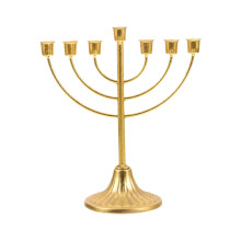 Portacandele di Hanukkah in ferro dorato a 9 rami