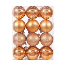 Black and gold Christmas ornaments 24 pcs 4 cm