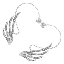 Brincos de punho em prata de lei com strass