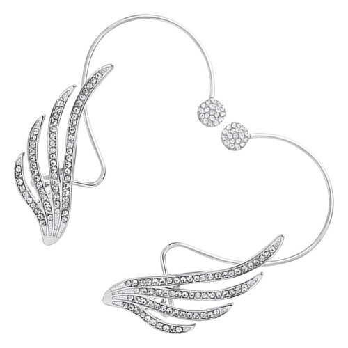 Brincos de punho em prata de lei com strass