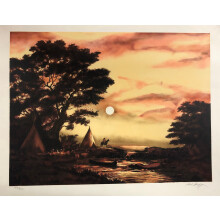 Lithographie en édition limitée signée Moonrise par Paul Geygan