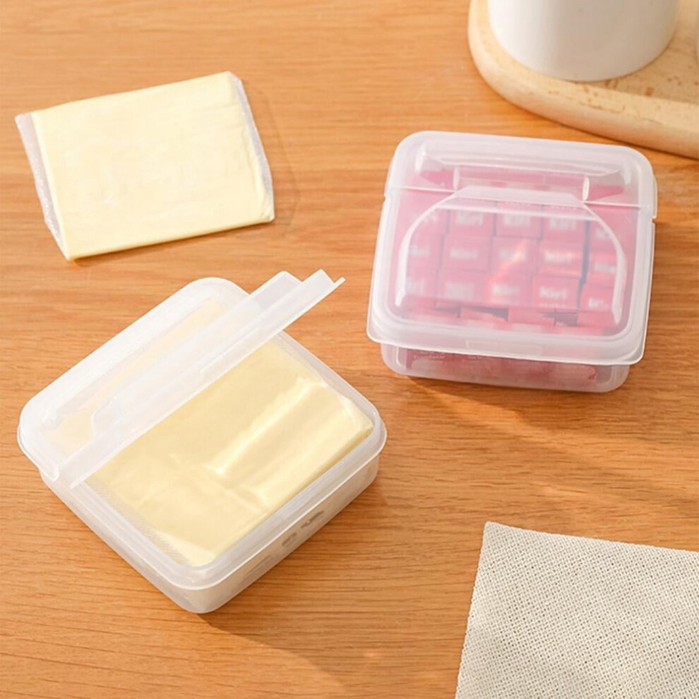 Transparent Plastic Stackable Cheese Container (2 Pack)