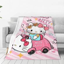 Couverture Hello Kitty en flanelle douce 101,6 cm x 76,2 cm
