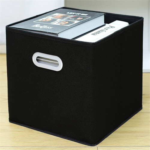 Ensemble de 6 cubes de rangement en tissu beige