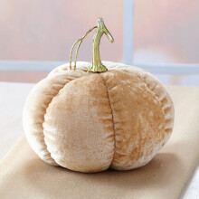 Pluche gevulde pompoen als woondecoratie, 7 inch (18 cm), bronskleurig.