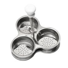 Stainless Steel Egg Poacher with Rack 3-Cup