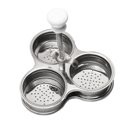 Stainless Steel Egg Poacher with Rack 3-Cup