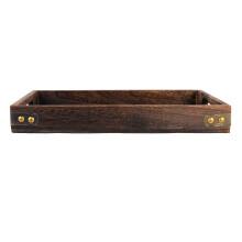 Bandeja de madera maciza tipo palé, estilo vintage, decorativa, para almacenamiento (1 unidad)