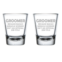 Set van 2 borrelglaasjes (1,75 oz) voor hondentrimmers