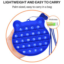 Blue Silicone Letter Bubble Popper