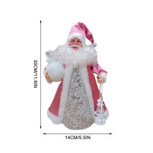 Chapeau de sapin de Noël rose avec étoile et décorations de Père Noël