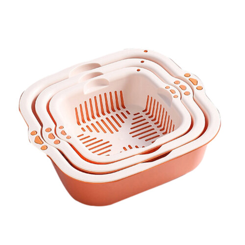 Lavabo de cuisine double couche en plastique, 6 pièces